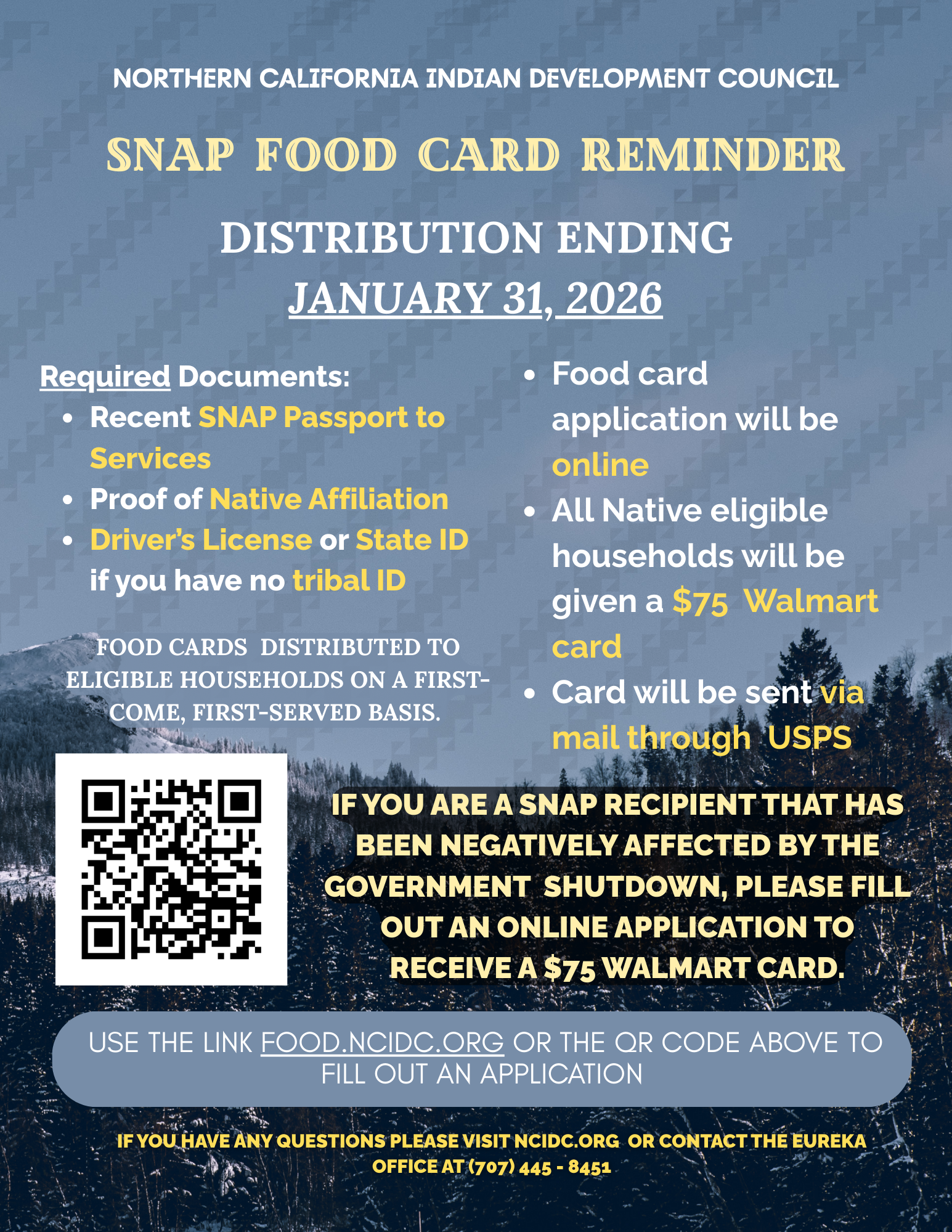 SNAP Food card reminder Flyer